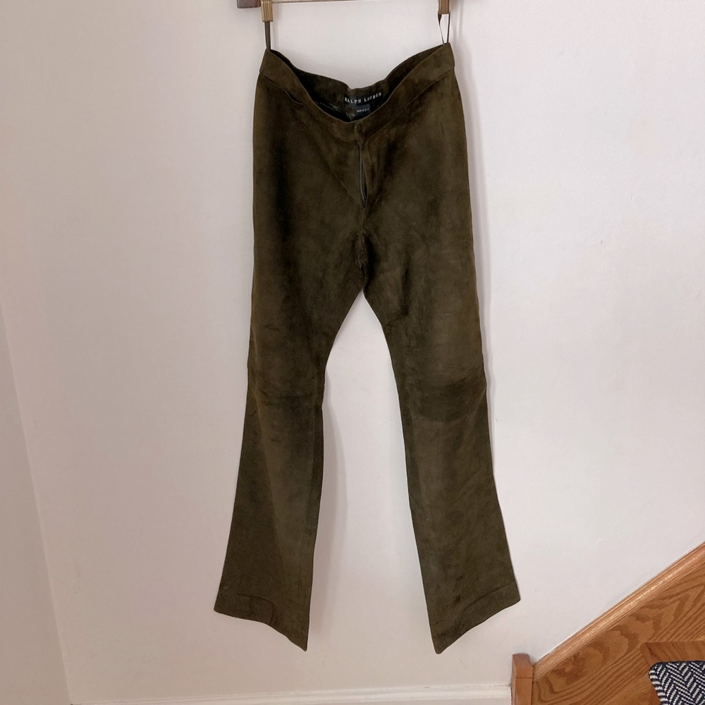 Ralph Lauren Black Label Olive suede pants